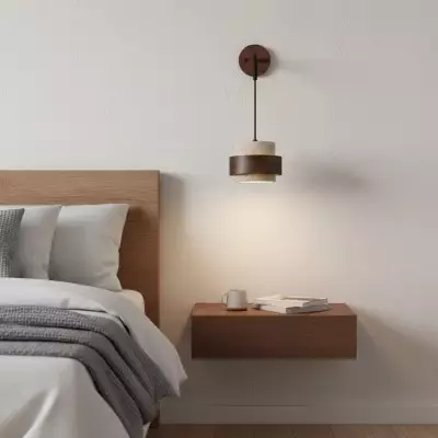 Timothy Wabi Sabi Natural Cylindrical Travertine Wall light