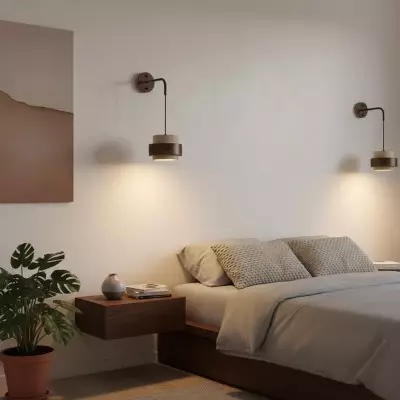 Timothy Wabi Sabi Natural Cylindrical Travertine Wall light