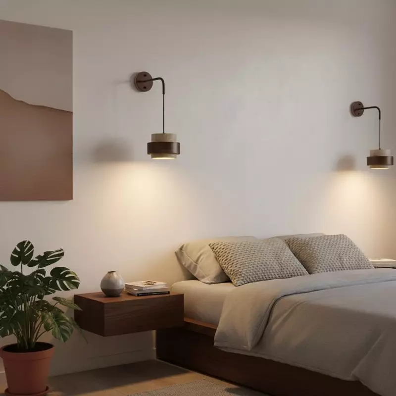 Timothy Wabi Sabi Natural Cylindrical Travertine Wall light