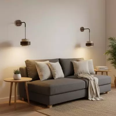 Timothy Wabi Sabi Natural Cylindrical Travertine Wall light