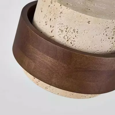 Timothy Wabi Sabi Natural Cylindrical Travertine Wall light