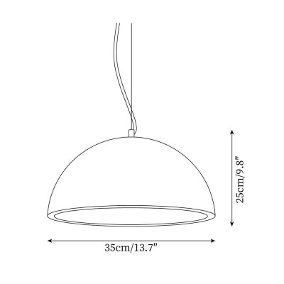 Quant Minimalist Natural Dome Yellow Travertine Pendant Light