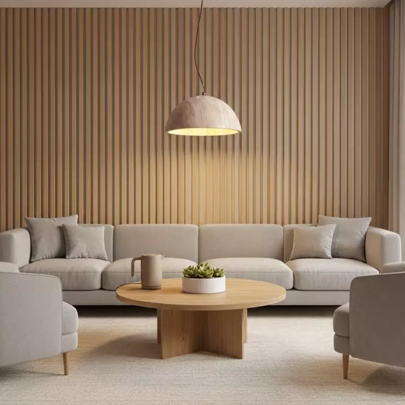 Quant Minimalist Natural Dome Yellow Travertine Pendant Light