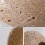 Quant Minimalist Natural Dome Yellow Travertine Pendant Light