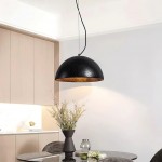Quant Minimalist Natural Dome Yellow Travertine Pendant Light