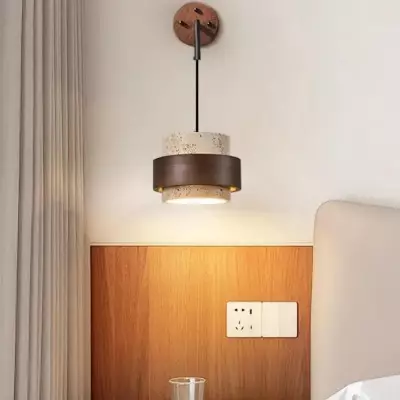 Timothy Wabi Sabi Natural Cylindrical Travertine Wall light