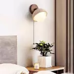 Hamnett Minimalist Natural Globe Travertine Wall Lamp