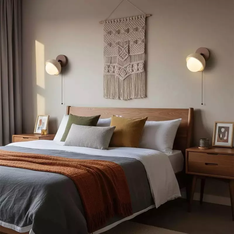 Hamnett Minimalist Natural Globe Travertine Wall Lamp