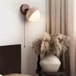 Hamnett Minimalist Natural Globe Travertine Wall Lamp