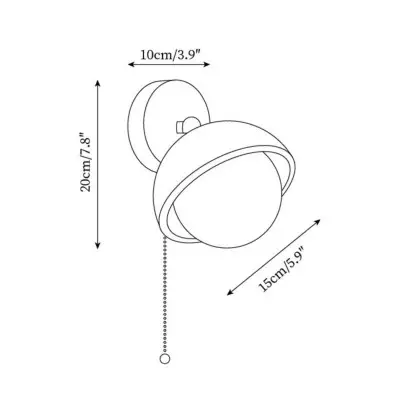 Hamnett Minimalist Natural Globe Travertine Wall Lamp