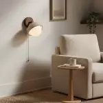 Hamnett Minimalist Natural Globe Travertine Wall Lamp