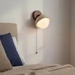 Hamnett Minimalist Natural Globe Travertine Wall Lamp