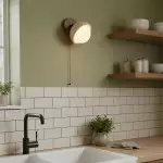 Hamnett Minimalist Natural Globe Travertine Wall Lamp