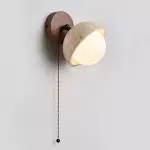 Hamnett Minimalist Natural Globe Travertine Wall Lamp