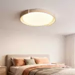 Jonathan Minimalist Round Travertine Stone Flush Mount Ceiling Light