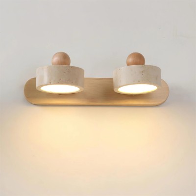 Macdonald Wabi Sabi Natural Travertine Adjustable Heads Wall Lamp