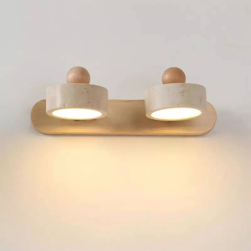 Macdonald Wabi Sabi Natural Travertine Adjustable Heads Wall Lamp