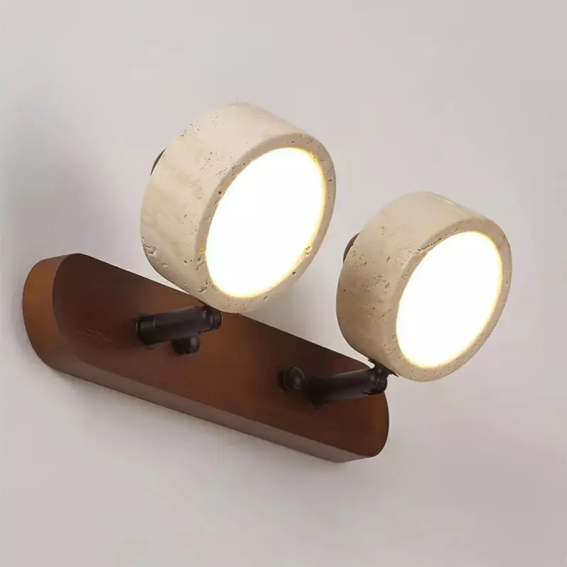 Macdonald Wabi Sabi Natural Travertine Adjustable Heads Wall Lamp