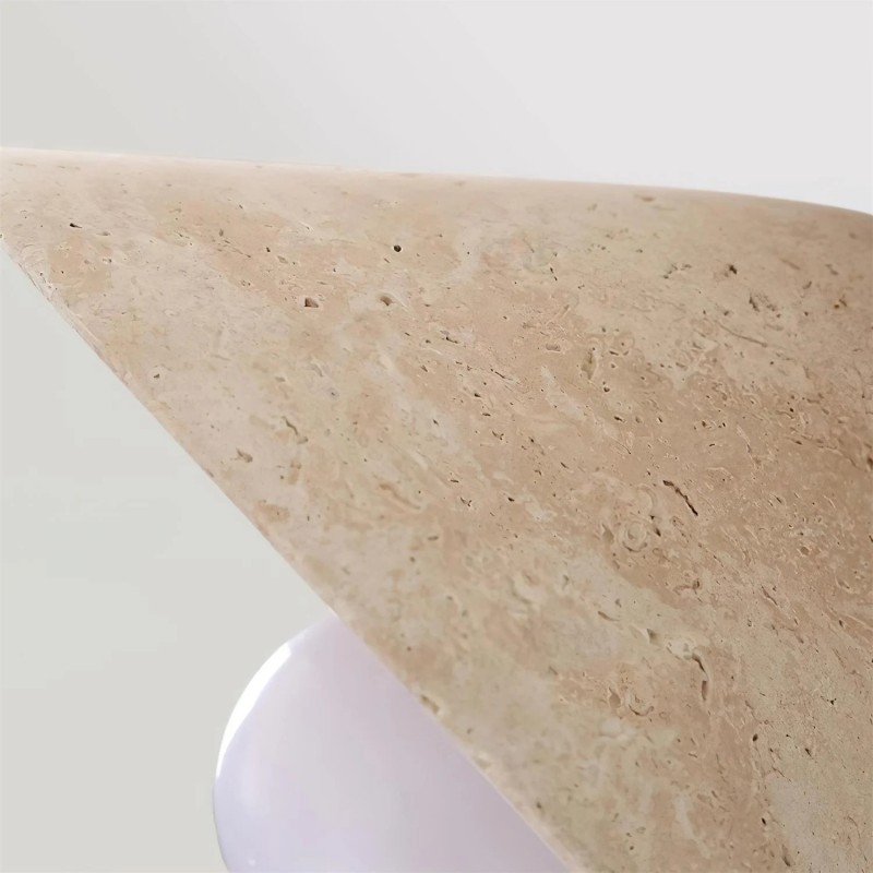 Katharine Minimalist Cone Shade Travertine Ceiling Lamp