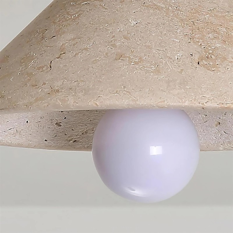 Katharine Minimalist Cone Shade Travertine Ceiling Lamp