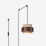 Timothy Wabi Sabi Natural Cylindrical Travertine Plug In Pendant Light