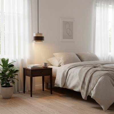 Timothy Wabi Sabi Natural Cylindrical Travertine Plug In Pendant Light