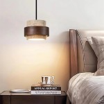 Timothy Wabi Sabi Natural Cylindrical Travertine Plug In Pendant Light