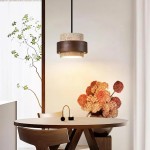 Timothy Wabi Sabi Natural Cylindrical Travertine Plug In Pendant Light