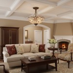 Ive Vintage Bronze Bowl 3-Light Crystal Semi Flush Ceiling Light