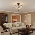 Kim Rustic Bronze 4-Light Crystal Semi-Flush Mount Ceiling Light