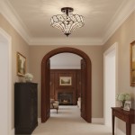 Kim Rustic Bronze 4-Light Crystal Semi-Flush Mount Ceiling Light