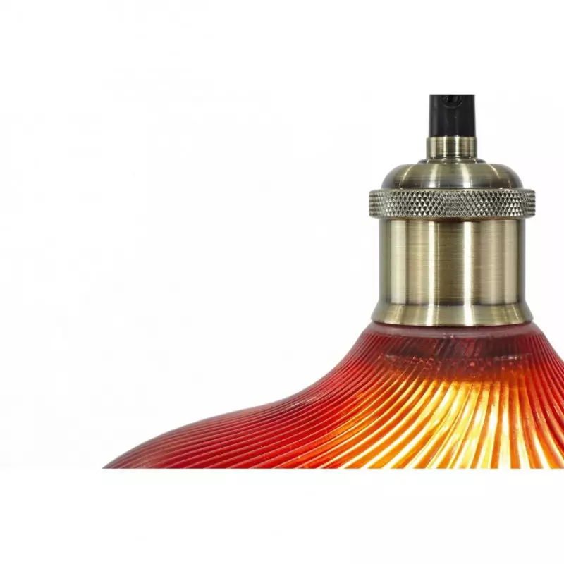 Anderson Modern Colorful Dome Ribbed Glass Pendant Light