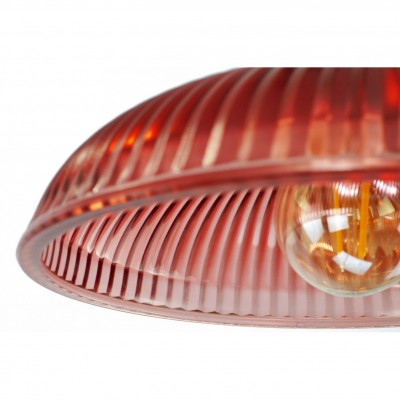 Anderson Modern Colorful Dome Ribbed Glass Pendant Light