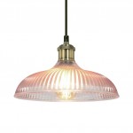 Anderson Modern Colorful Dome Ribbed Glass Pendant Light
