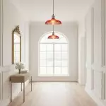 Anderson Modern Colorful Dome Ribbed Glass Pendant Light
