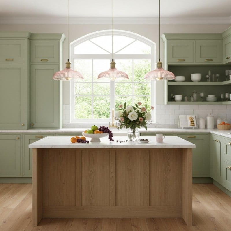 Anderson Modern Colorful Dome Ribbed Glass Pendant Light