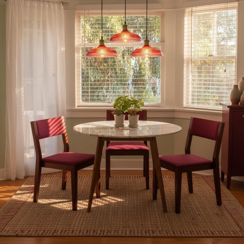 Anderson Modern Colorful Dome Ribbed Glass Pendant Light