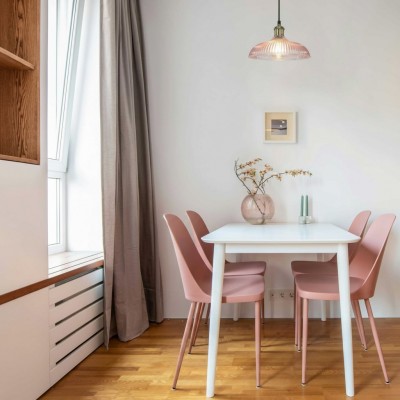 Anderson Modern Colorful Dome Ribbed Glass Pendant Light