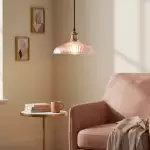 Anderson Modern Colorful Dome Ribbed Glass Pendant Light