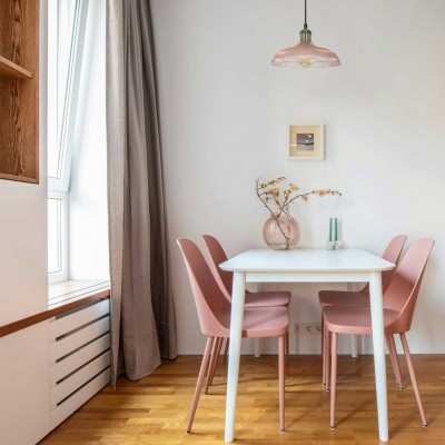 Anderson Modern Colorful Dome Ribbed Glass Pendant Light