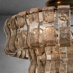 Giha Modern Double-Layer Curved Glass Chandelier