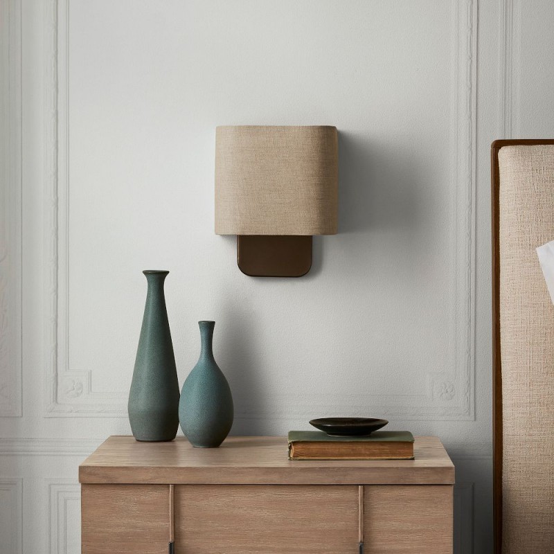 Ondine Modern Linen Fabric Shade Wall Sconce