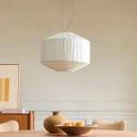 Vyrinth  Modern Raw Silk Gathered Drum Pendant