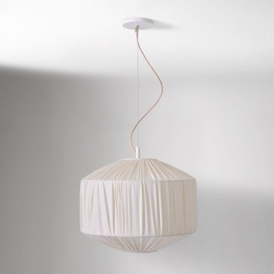 Vyrinth  Modern Raw Silk Gathered Drum Pendant