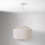 Vyrinth  Modern Raw Silk Gathered Drum Pendant