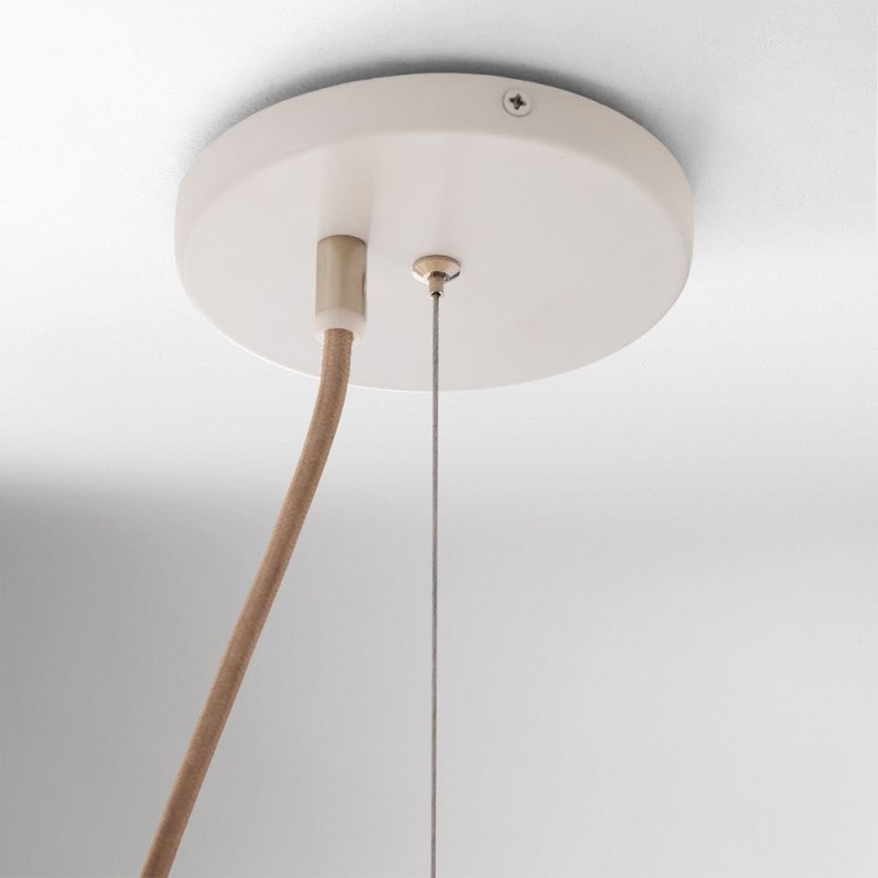 Vyrinth  Modern Raw Silk Gathered Drum Pendant