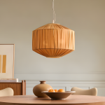 Vyrinth  Modern Raw Silk Gathered Drum Pendant