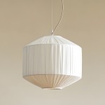 Vyrinth  Modern Raw Silk Gathered Drum Pendant