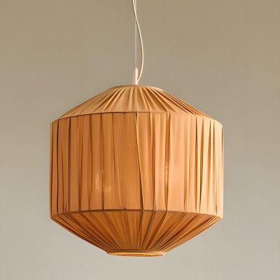 Vyrinth  Modern Raw Silk Gathered Drum Pendant