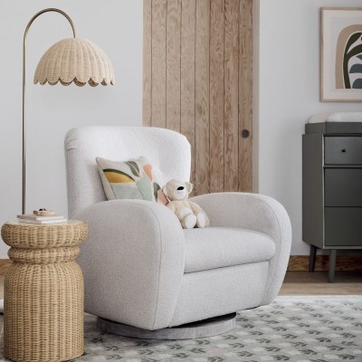 Marlowe Vintage Style Rattan Shade Wood - Based Floor Lamp